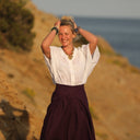 Blouse Yoko - voile de coton brodé blanc cassé pâquerettes - Quintessence