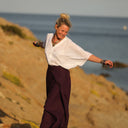 Blouse Yoko - voile de coton brodé blanc cassé pâquerettes - Quintessence