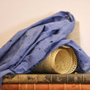 Boléro Ange - coton brodé ajouré bleu lavande - Quintessence