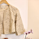 Boléro Ange - coton brodé ajouré ficelle - Quintessence