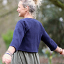 Boléro Ange - Double gaze de coton bleu nuit - Quintessence