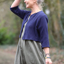 Boléro Ange - Double gaze de coton bleu nuit - Quintessence