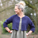 Boléro Ange - Double gaze de coton bleu nuit - Quintessence