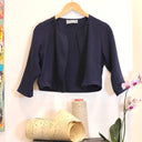 Boléro Ange - Double gaze de coton bleu nuit - Quintessence