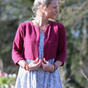 Boléro Ange - Double gaze de coton cerise noire - Quintessence