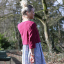 Boléro Ange - Double gaze de coton cerise noire - Quintessence