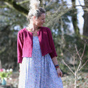 Boléro Ange - Double gaze de coton cerise noire - Quintessence