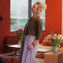 Boléro Ange - Double gaze de coton kaki - Quintessence