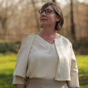 Boléro Ange - Jacquard ivoire & doré - Quintessence