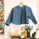 Boléro Ange - lin bleu navy - Quintessence