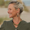 Boucles d’oreilles Abysse – vert profond/doré - Quintessence