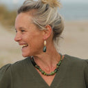 Boucles d’oreilles Abysse – vert profond/doré - Quintessence