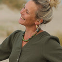 Boucles d’oreilles Abysse – vert profond/doré - Quintessence