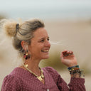 Boucles d’oreilles Camélia – Émaillées Grenat - Quintessence