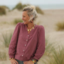 Boucles d’oreilles Camélia – Émaillées Grenat - Quintessence