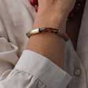 Bracelet Halo – Rose boisé, camel & Écaille doré - Quintessence