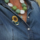 Broche Tournesol brodée - Quintessence