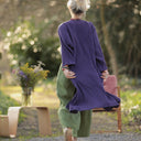 Calixte Double gaze de coton aubergine | Quintessence