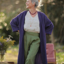 Calixte Double gaze de coton aubergine | Quintessence