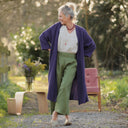 Calixte Double gaze de coton aubergine | Quintessence