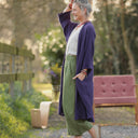 Calixte Double gaze de coton aubergine | Quintessence