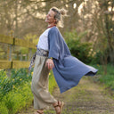 Calixte Double gaze de coton bleu lavande | Quintessence