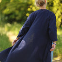 Calixte Double gaze de coton bleu nuit | Quintessence
