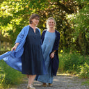 Calixte Double gaze de coton brodé bleu roi | Quintessence