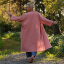 Calixte Double gaze de coton brodé rose boisé | Quintessence
