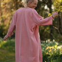 Calixte Double gaze de coton brodé rose boisé | Quintessence