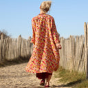 Calixte - Double gaze de coton « Fleurs en feu » - Quintessence