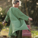 Calixte Double gaze de coton vert menthe porté | atelier à Roubaix
