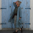 Calixte Lin chiné bleu doux | Fabriqué en France | Quintessence
