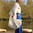 Calixte Voile de viscose ivoire brodé doré | Quintessence
