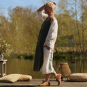 Calixte Voile de viscose ivoire brodé doré | Quintessence