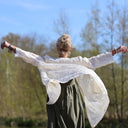 Calixte Voile de viscose ivoire brodé doré | Quintessence