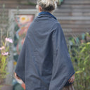 Cape midi Eugénie - Flanelle bleu ardoise/polaire bleu océan - Quintessence