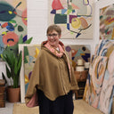 Cape midi Eugénie - Flanelle bleu ardoise/polaire bleu océan - Quintessence