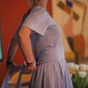 Ceinture Anita coton brodé parme - Quintessence