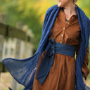 Ceinture Anita - coton lavé bleu marine - Quintessence