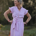 Ceinture Anita coton rayé figue | Quintessence