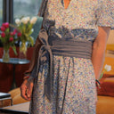 Ceinture Anita double gaze de coton bleu doux chiné - Quintessence