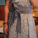 Ceinture Anita double gaze de coton bleu doux chiné - Quintessence