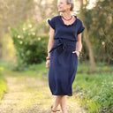 Ceinture Anita Double gaze de coton bleu nuit | Quintessence