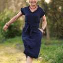 Ceinture Anita Double gaze de coton bleu nuit | Quintessence