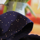 Ceinture Anita double gaze de coton bleu nuit plumetis or - Quintessence