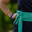 Ceinture Anita - Double gaze de coton brodée vert pep's - Quintessence