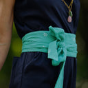 Ceinture Anita - Double gaze de coton brodée vert pep's - Quintessence