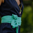 Ceinture Anita - Double gaze de coton brodée vert pep's - Quintessence