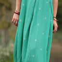 Ceinture Anita - Double gaze de coton brodée vert pep's - Quintessence